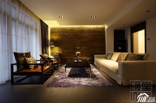 中式风格公寓富裕型120平米客厅背景墙沙发图片