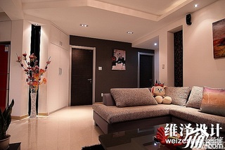 简约风格公寓时尚米色富裕型100平米客厅沙发效果图