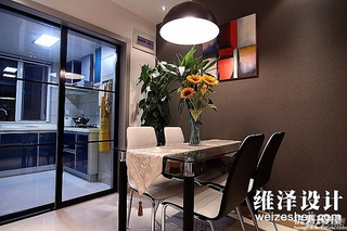 简约风格公寓时尚米色富裕型100平米餐厅餐桌图片