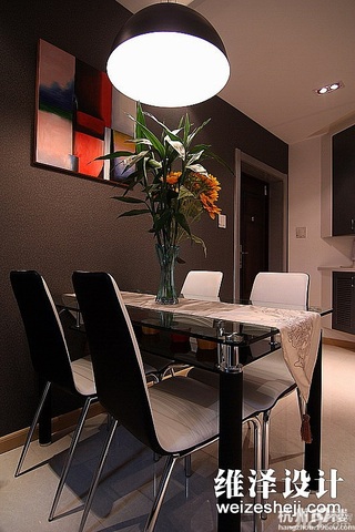 简约风格公寓时尚米色富裕型100平米餐厅餐桌效果图