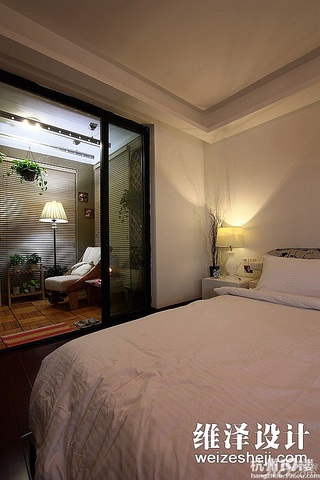 简约风格公寓时尚白色富裕型110平米卧室隔断床图片