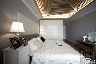 简约风格公寓简洁白色经济型120平米卧室床效果图