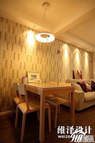 简约风格公寓富裕型60平米餐厅壁纸效果图