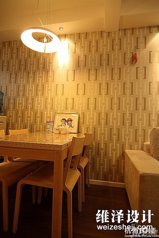 简约风格公寓富裕型60平米餐厅壁纸效果图