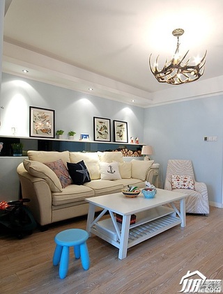 地中海风格四房舒适富裕型客厅沙发背景墙沙发效果图