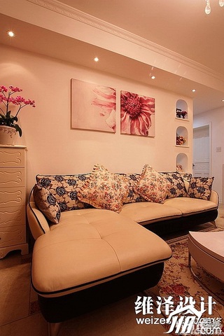 混搭风格公寓小清新富裕型客厅沙发效果图