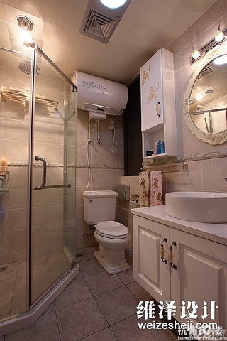 混搭风格公寓小清新富裕型卫生间浴室柜效果图