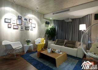 宜家风格三居室富裕型客厅背景墙沙发图片