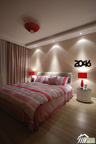 简约风格二居室温馨富裕型卧室床图片