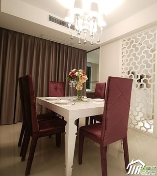 简欧风格复式简洁富裕型餐厅餐桌婚房家居图片