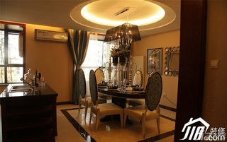 欧式风格公寓富裕型110平米餐厅吊顶餐桌图片