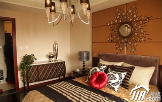欧式风格公寓富裕型110平米卧室卧室背景墙床图片