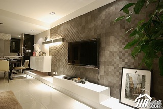 简约风格三居室富裕型客厅电视背景墙设计