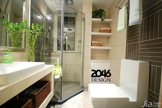 简约风格二居室富裕型卫生间淋浴房婚房家居图片