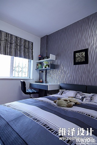 简约风格公寓大气富裕型90平米卧室壁纸图片