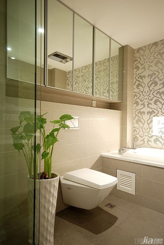 简约风格二居室富裕型卫生间浴室柜效果图