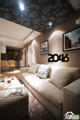 简约风格公寓3万-5万60平米客厅沙发背景墙沙发效果图