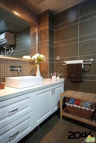 简约风格二居室富裕型卫生间浴室柜图片