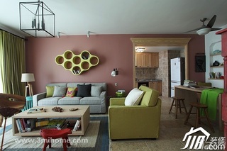 三米设计混搭风格公寓经济型100平米客厅沙发效果图