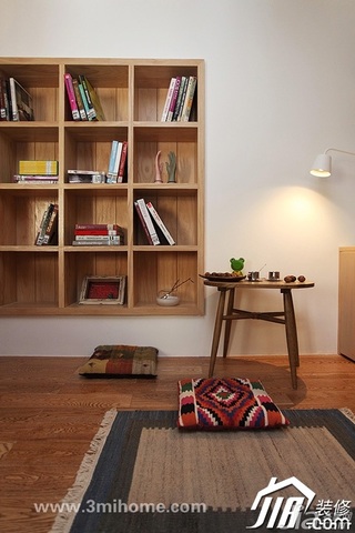 三米设计混搭风格公寓经济型100平米书房书架效果图