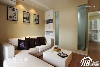 简约风格公寓咖啡色富裕型70平米客厅隔断沙发效果图