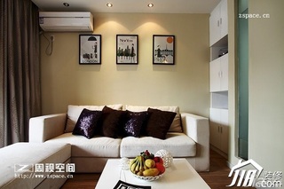 简约风格公寓咖啡色富裕型70平米客厅窗帘效果图
