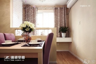 简约风格公寓咖啡色富裕型70平米餐厅窗帘图片