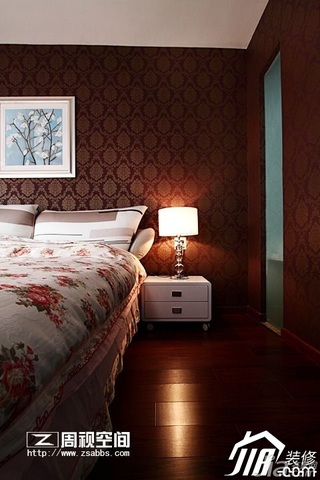新古典风格别墅富裕型140平米以上卧室壁纸图片