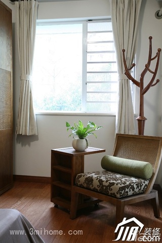 三米设计中式风格公寓经济型120平米窗帘效果图