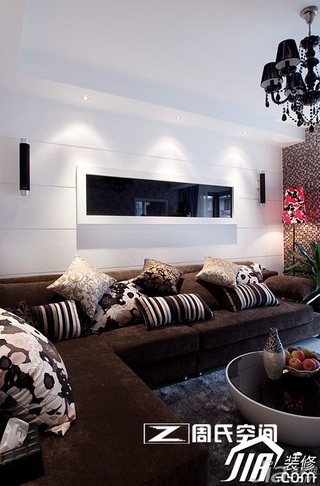 简约风格公寓时尚咖啡色富裕型100平米客厅沙发效果图