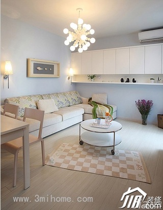 三米设计简约风格小户型经济型80平米客厅沙发效果图