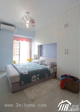 三米设计简约风格小户型小清新经济型80平米卧室衣柜定制