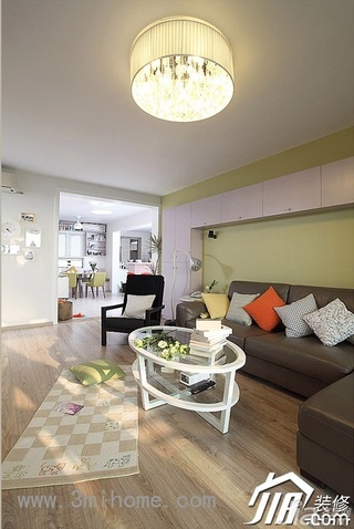 三米设计简约风格公寓经济型120平米客厅沙发背景墙沙发图片