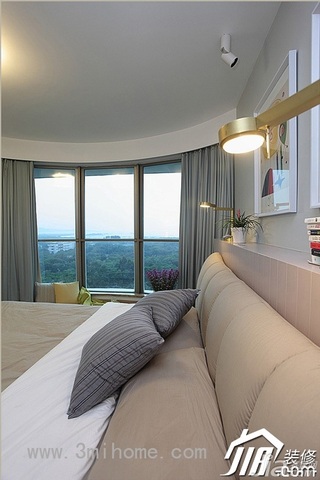 三米设计简约风格公寓经济型120平米卧室床图片