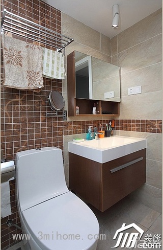 三米设计简约风格公寓经济型120平米卫生间浴室柜图片