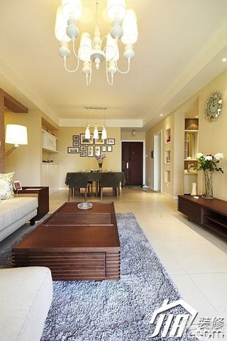 简约风格公寓时尚暖色调富裕型100平米客厅茶几效果图