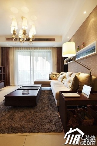 简约风格公寓时尚暖色调富裕型100平米客厅沙发图片