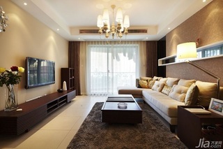 简约风格公寓时尚暖色调富裕型100平米客厅沙发图片