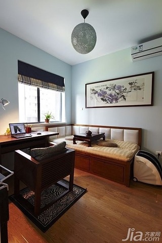 简约风格公寓时尚暖色调富裕型100平米书房地台书桌图片