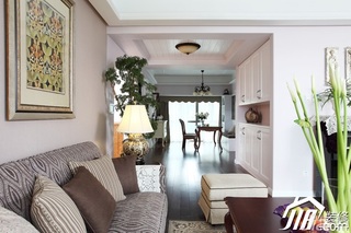 三米设计简欧风格公寓经济型120平米客厅沙发效果图