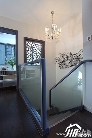 三米设计简约风格复式富裕型楼梯灯具效果图