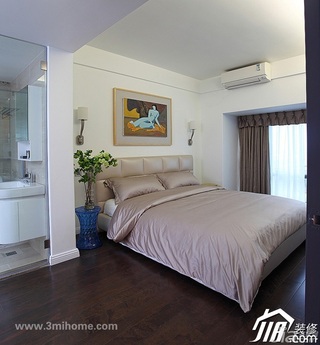 三米设计简约风格复式富裕型卧室床效果图