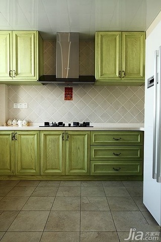 简欧风格复式古典原木色富裕型140平米以上厨房橱柜设计