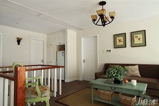 简欧风格复式古典原木色富裕型140平米以上客厅灯具图片