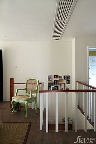 简欧风格复式古典原木色富裕型140平米以上楼梯效果图
