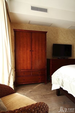 简欧风格复式古典原木色富裕型140平米以上卧室衣柜图片