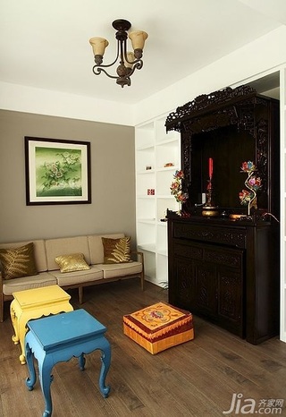 简欧风格复式古典原木色富裕型140平米以上沙发图片