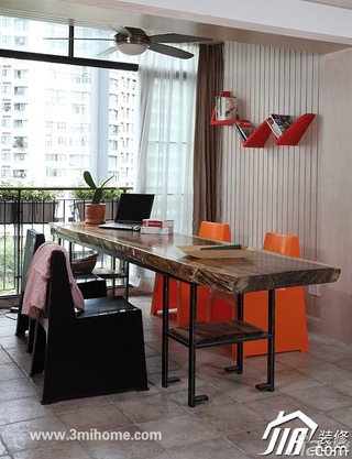 三米设计简约风格跃层富裕型餐厅餐桌效果图