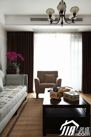 混搭风格公寓时尚原木色100平米客厅茶几图片