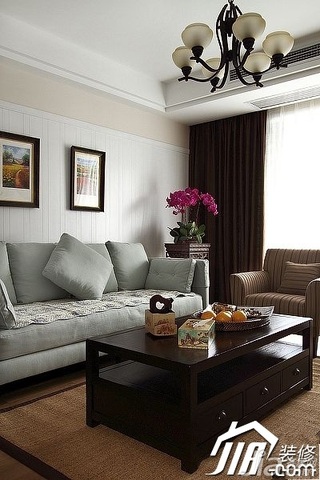 混搭风格公寓时尚原木色100平米客厅沙发背景墙茶几效果图